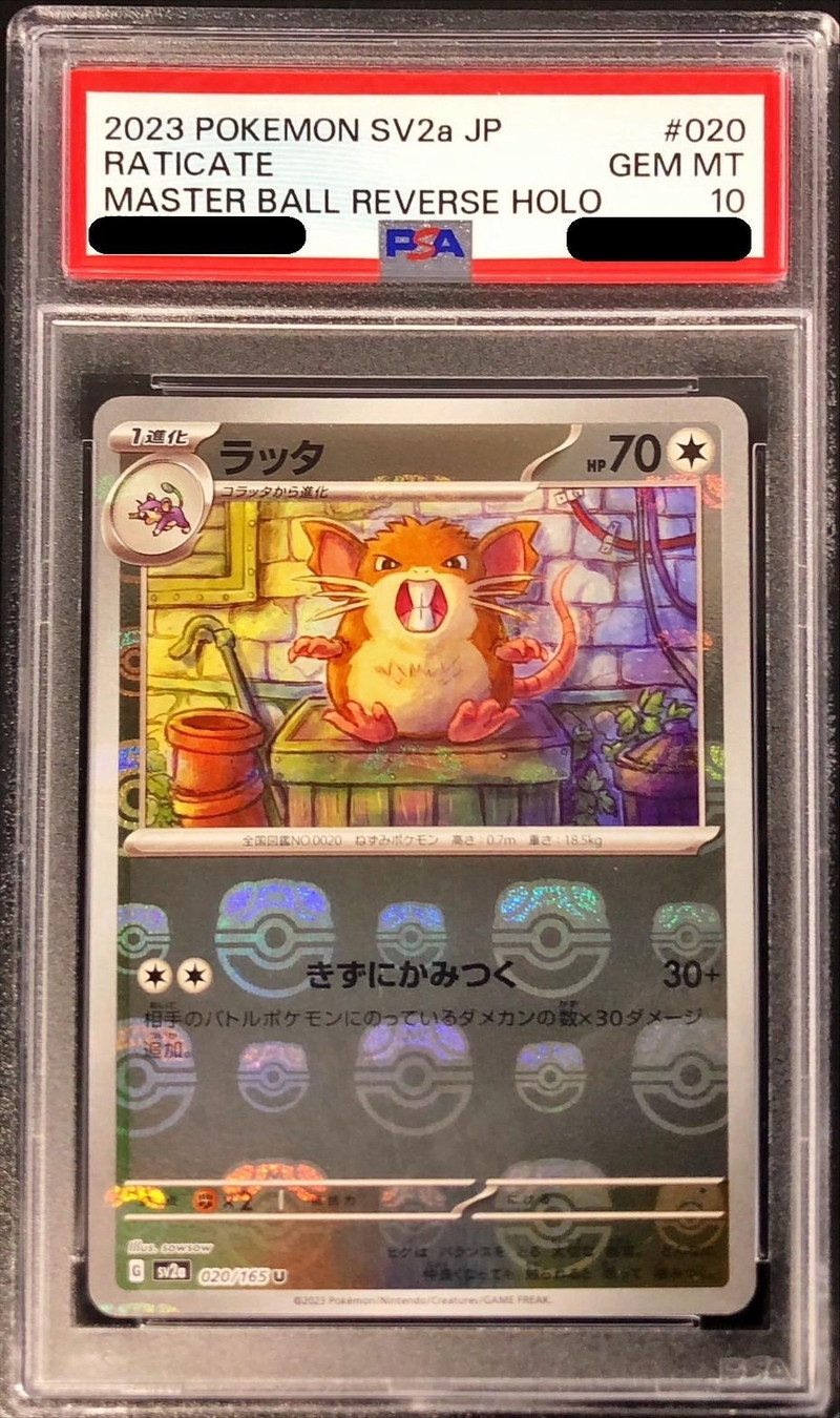 〔PSA10鑑定済〕ラッタ(マスターボールミラー)【U】{020/165}